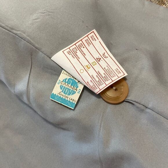 VINTAGE Collections Internationale plaid wool blend collarless blazer - Picture 6 of 10